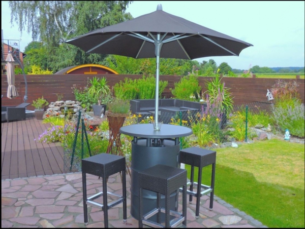 Barrel Fass Stehtisch Parasol mit Schirm Barrel Fass Stehtisch Parasol mit Schirm