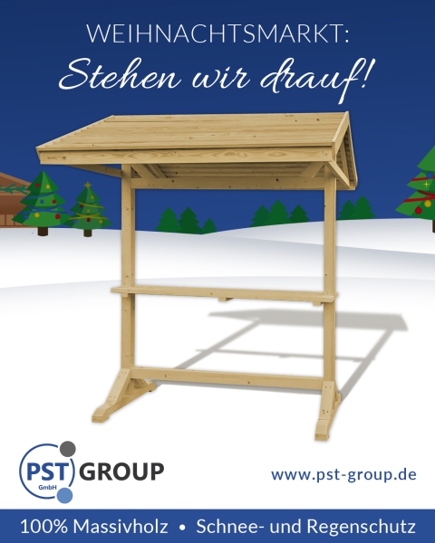 berdachter Stehtisch Marktstand / Krippentisch
